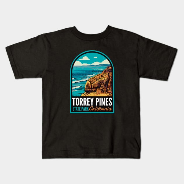 Torrey Pines State Park CA Kids T-Shirt by HalpinDesign